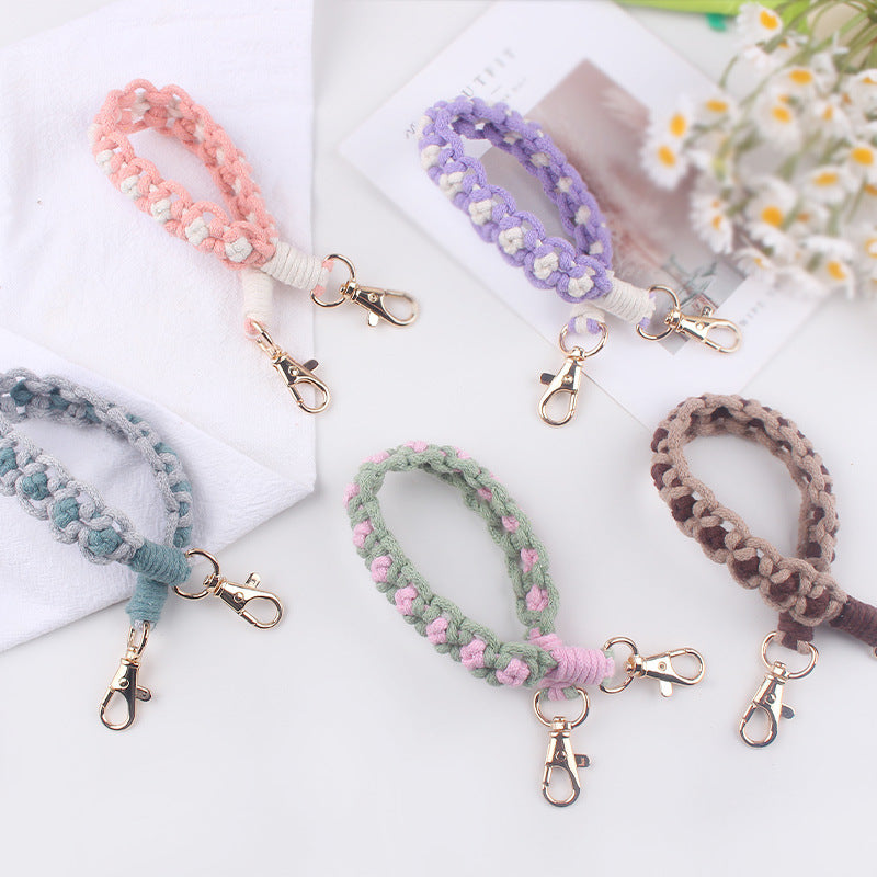 Wholesale hand-woven cartoon small flower pattern cup set cup rope