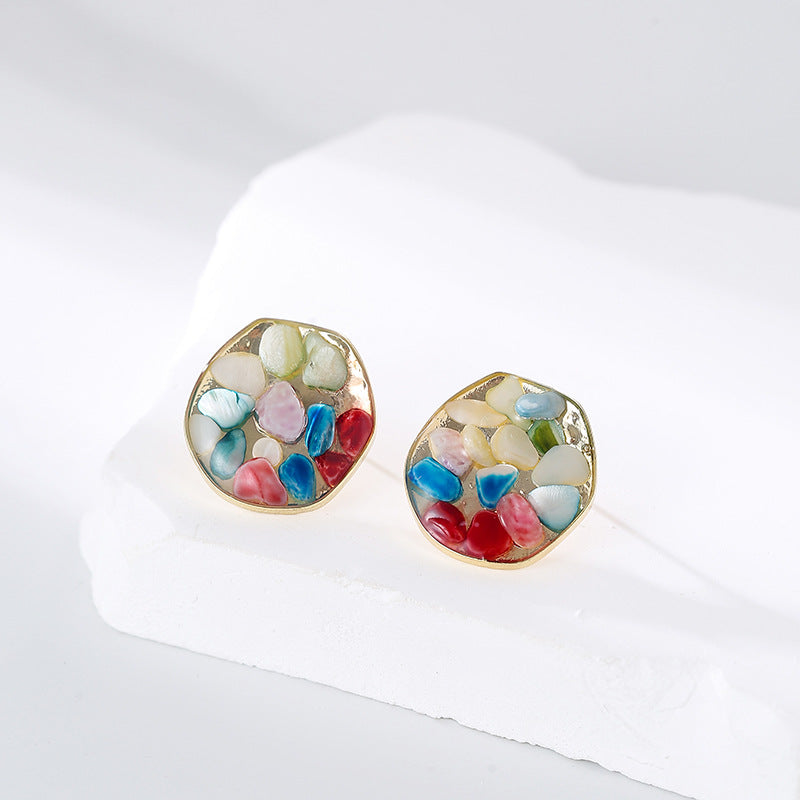 Wholesale cute earrings copper plated real gold earrings