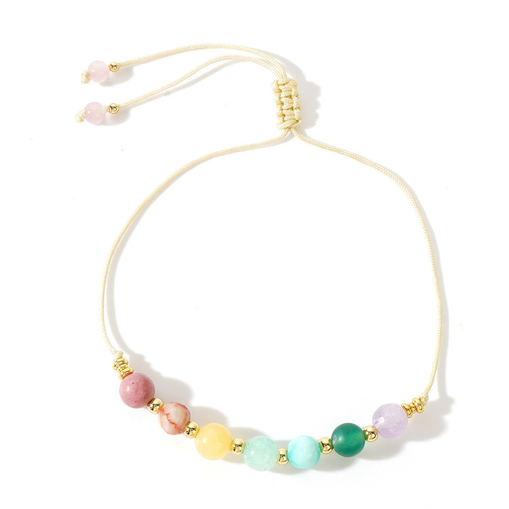 Wholesale Bohemian Style  Color Semi-gemstone Beaded Bracelet