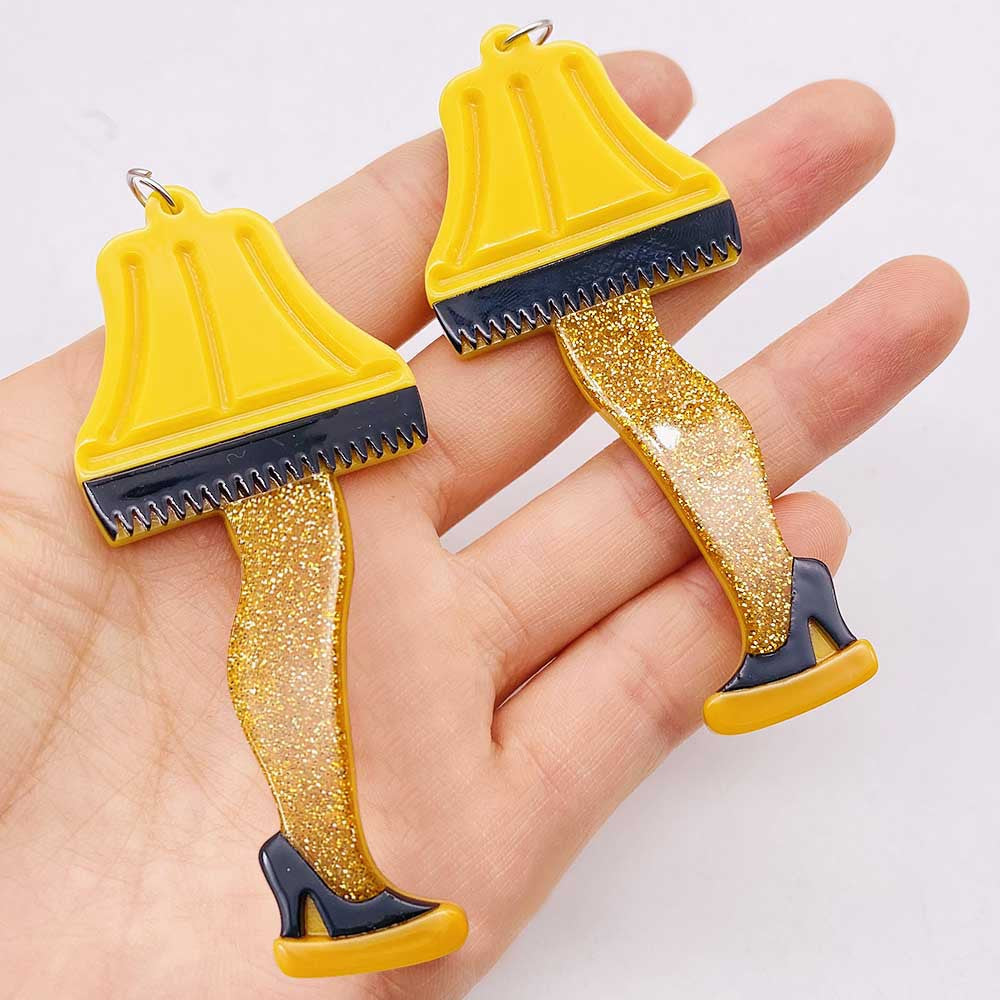 Wholesale exaggerated fun acrylic table lamp high heel earrings