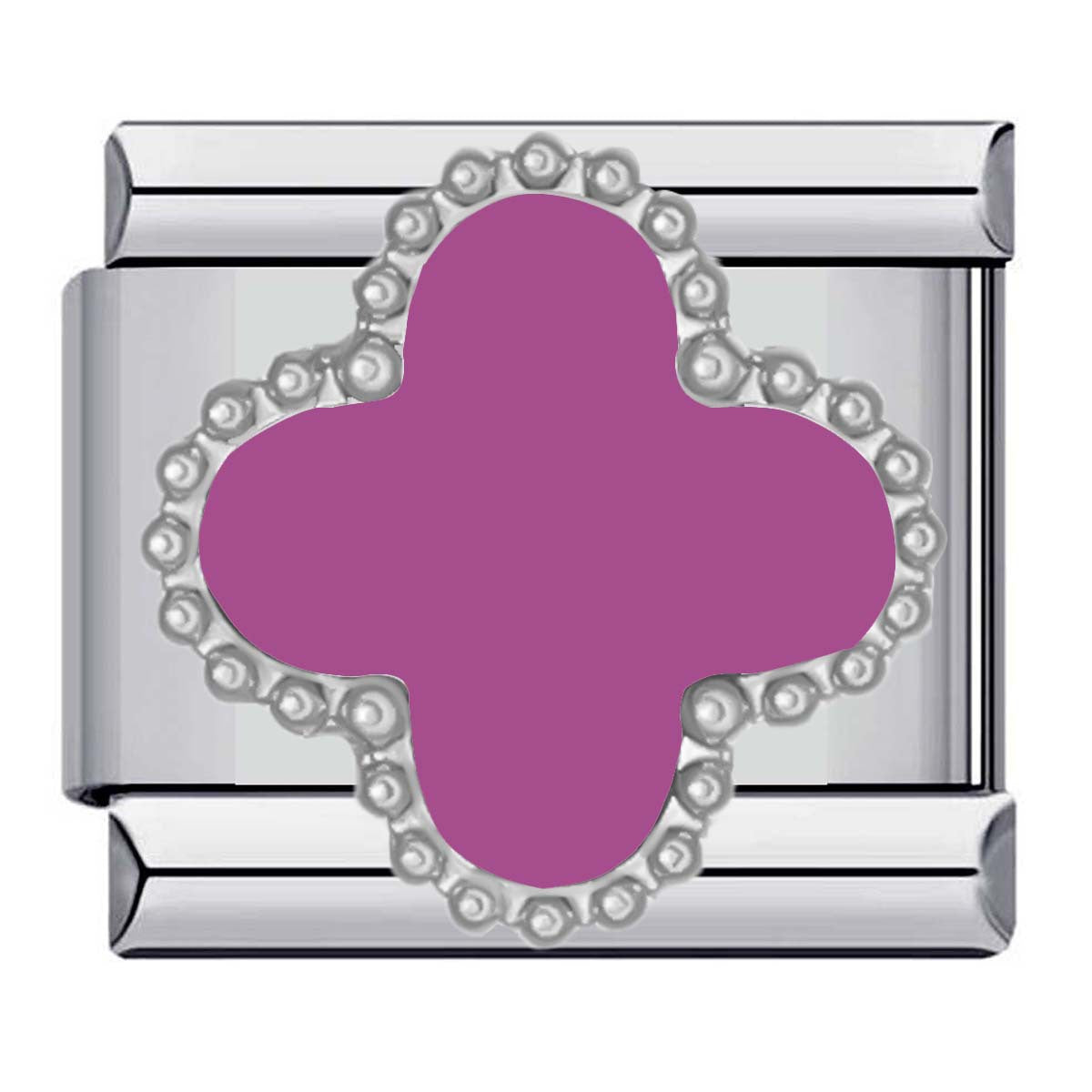 Wholesale Italian Charm Four-leaf Clover Titanium Steel  Matching ing DIY Charms