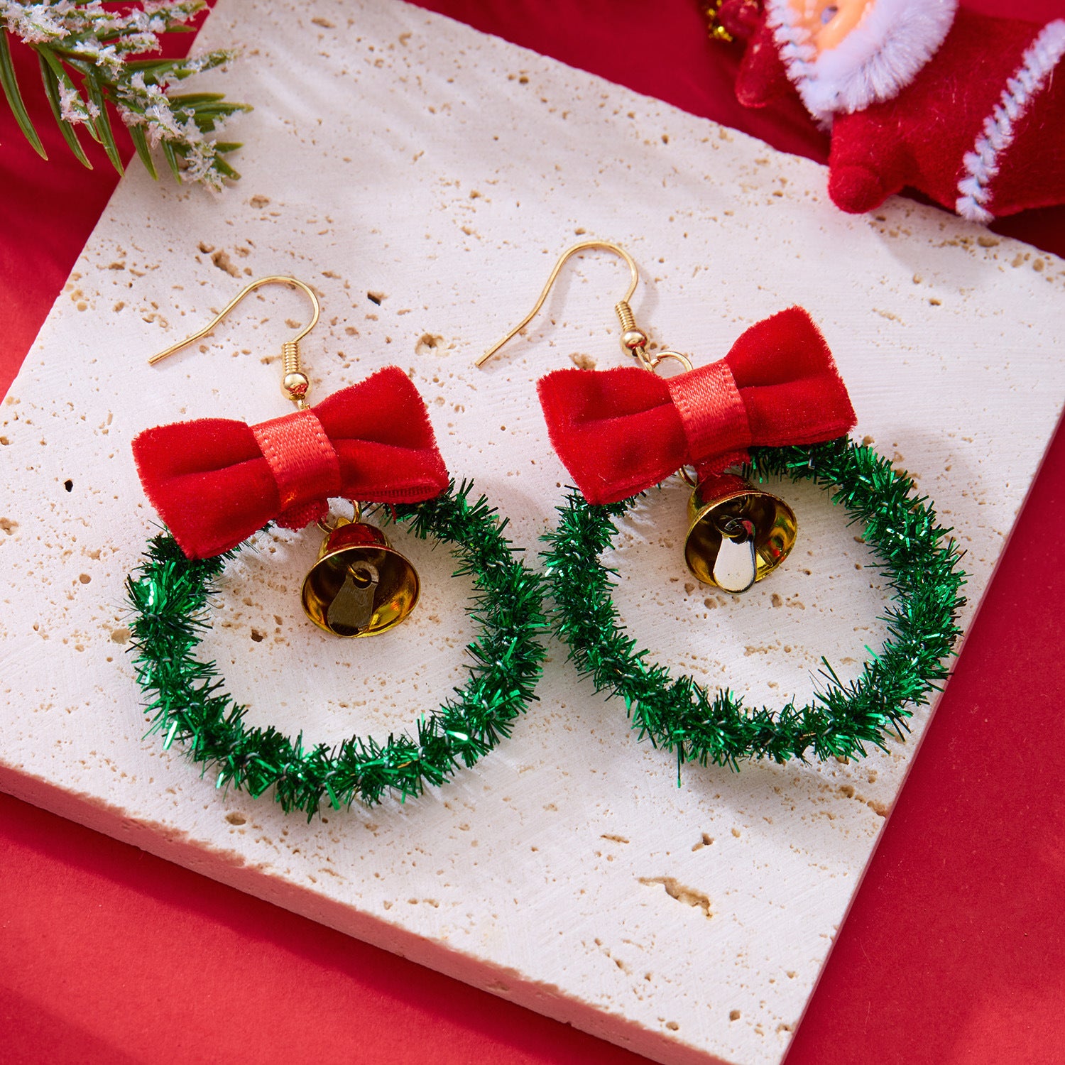 Wholesale Christmas Tree Bow Wreath Bell Earrings