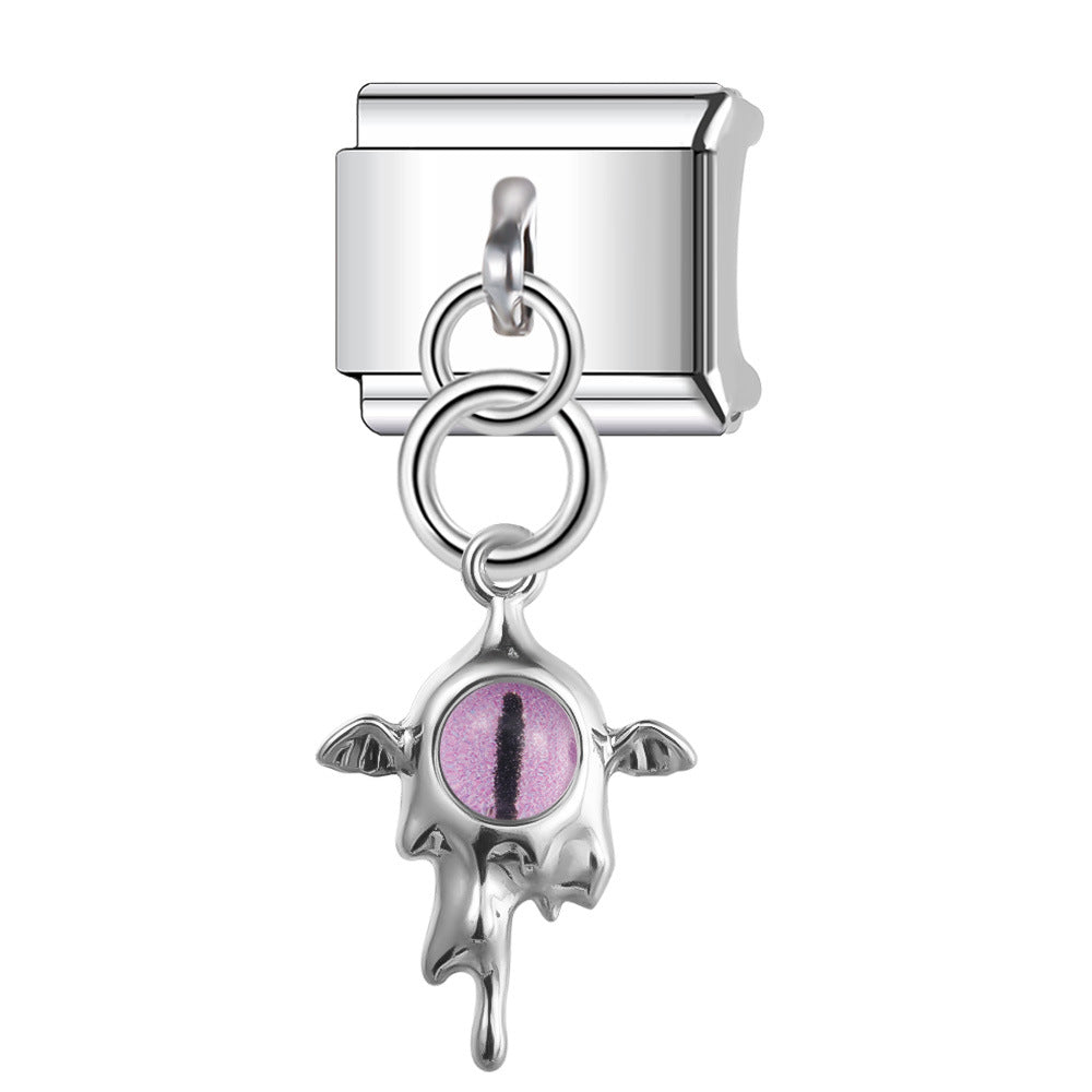 Wholesale Italian Charm Bracelet 9mm DIY Splicing Devil's Eye Series Stainless Steel Composable Bracelet