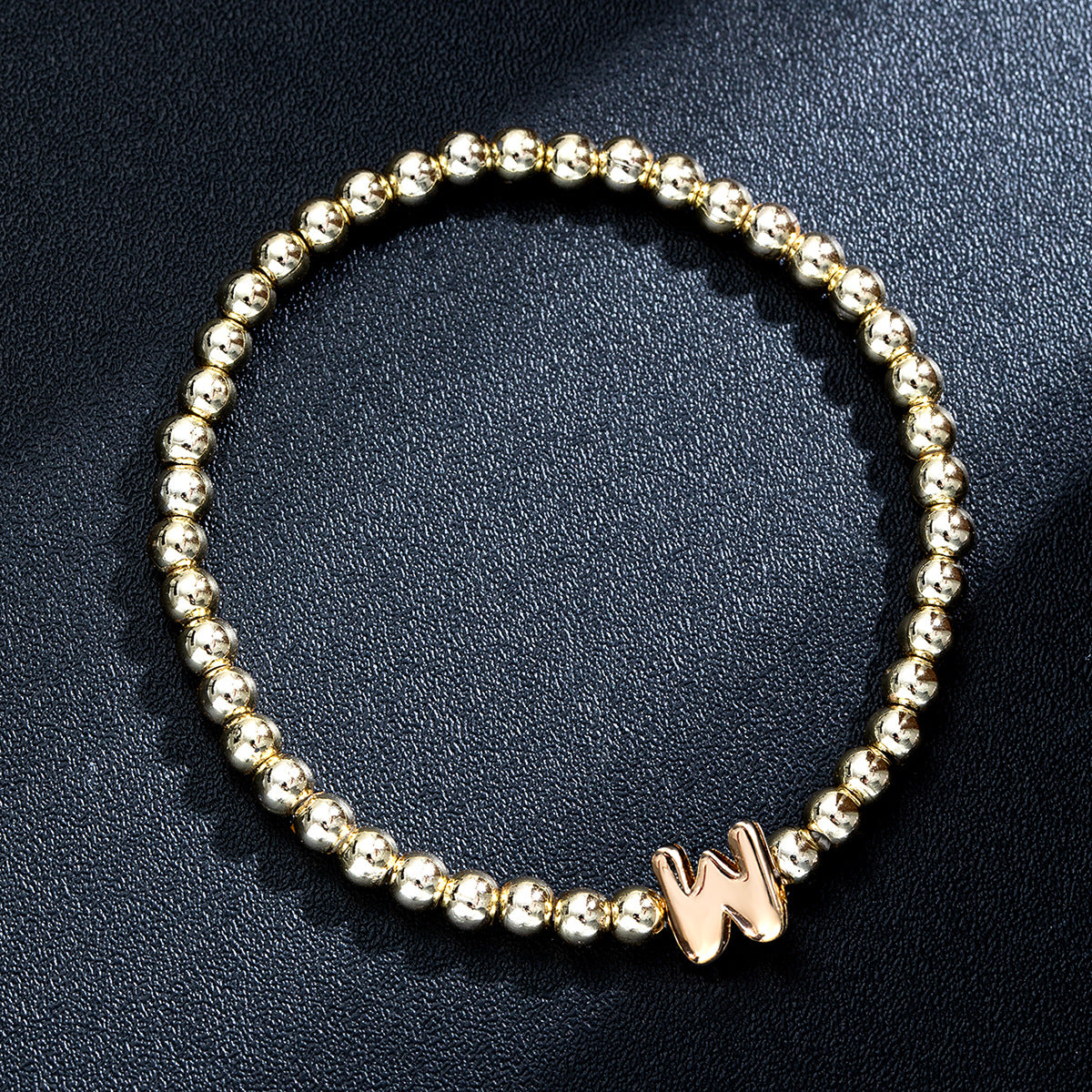 Wholesale Glossy Letter Beaded Elastic Bracelet for Women