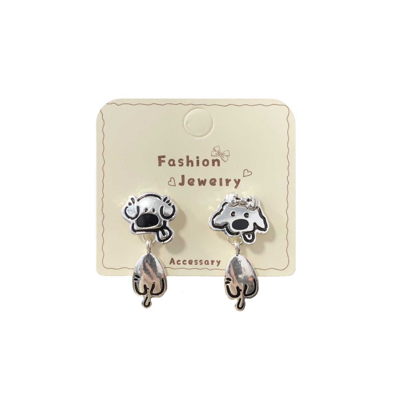 Wholesale Cartoon cute star line puppy cat earrings female silver needle design sweet earrings