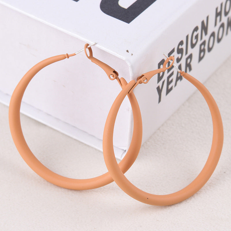 Wholesale Alloy Colorful Paint Simple Geometric Earrings