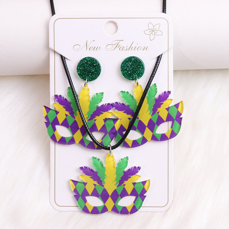 Wholesale  Mardi Gras Christmas Acrylic Earrings