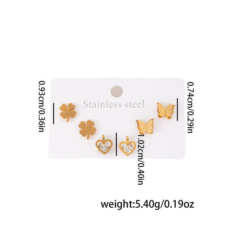 Wholesale Stylish Titanium Steel Love Earrings Set Fashion Jewelry for Party Wear