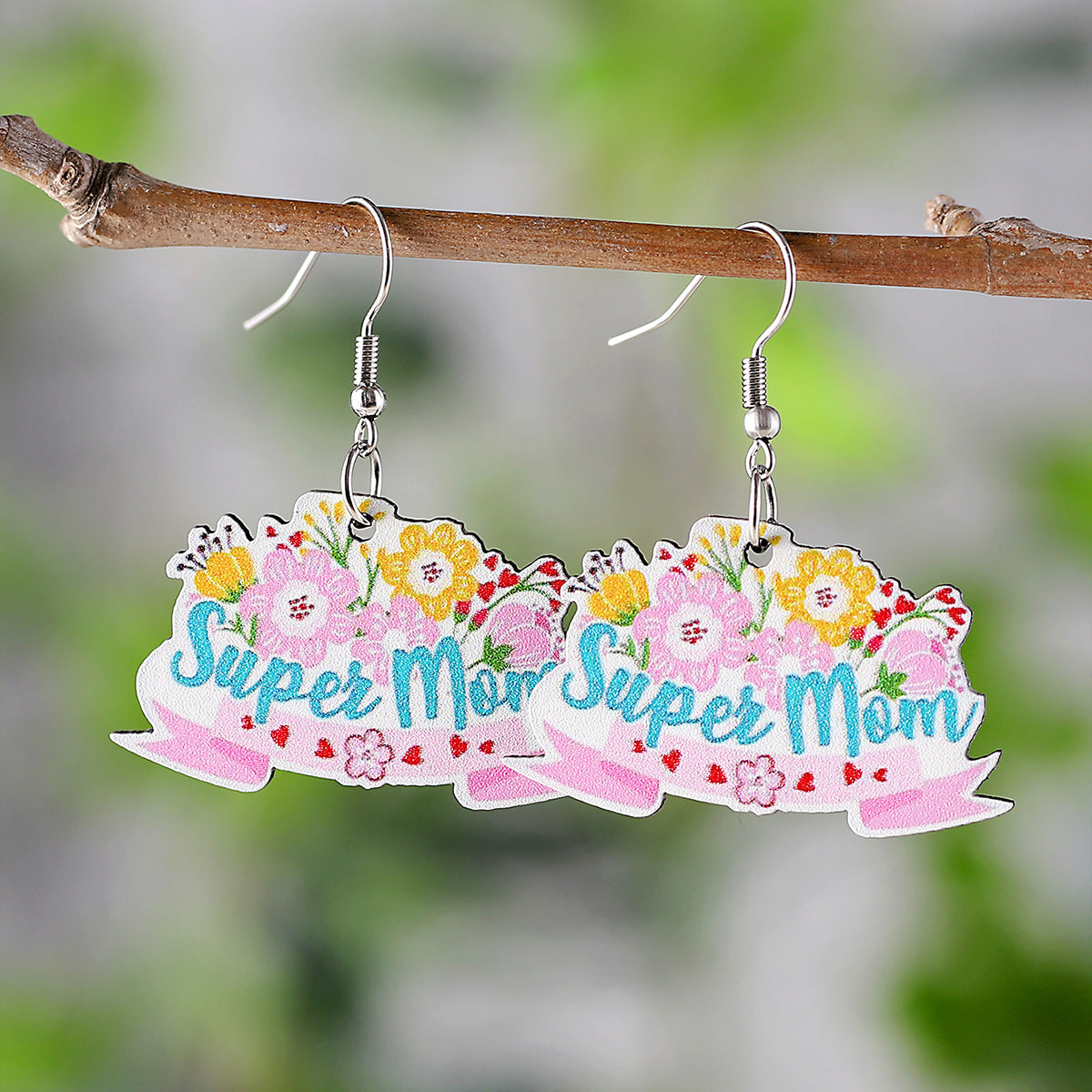Wholesale  MOM flower love bouquet pendant earrings