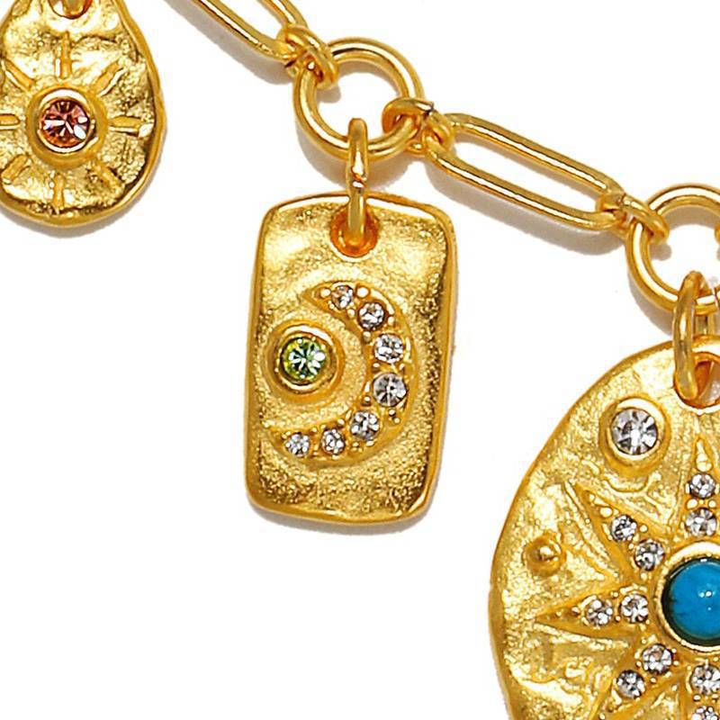 Wholesale Stainless steel 18K gold plated evil eye necklace