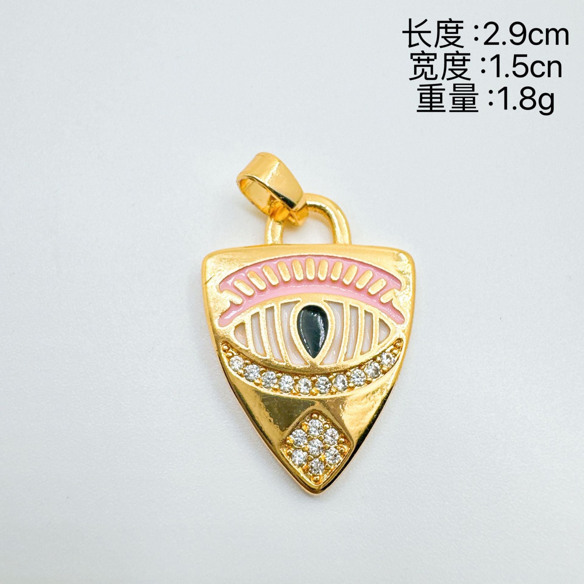 Wholesale Fashion Evil Eye Shield Pendant Gold Plated Copper Necklace Women' s Boutique Resale