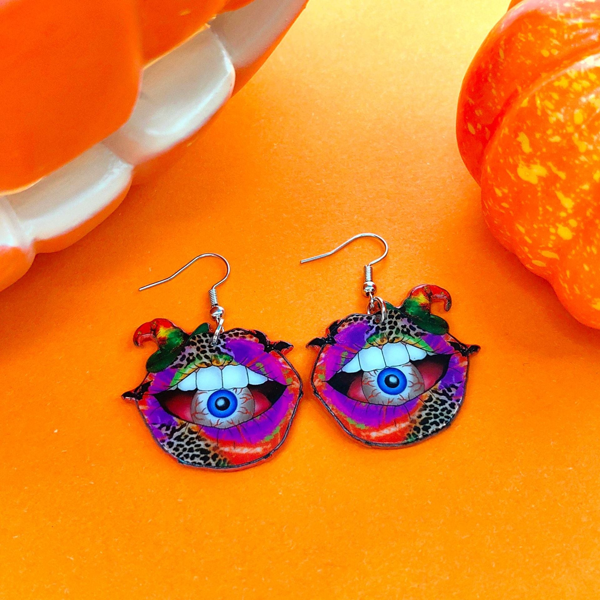Wholesale Halloween Cartoon Pumpkin Ghost Acrylic Earrings ACC-ES-Xizhao011