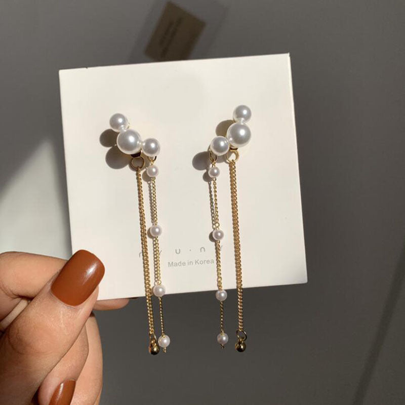 Wholesale Tassel Inlaid Diamond Butterfly Flower Pearl S925 Silver Needle Alloy Earrings ACC-ES-MDD011