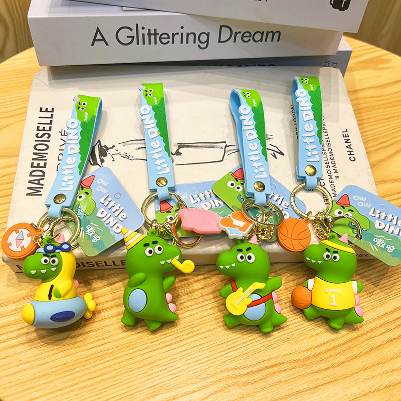 Wholesale Cartoon Little Dinosaur Silicone Keychain ACC-KC-JuCai005
