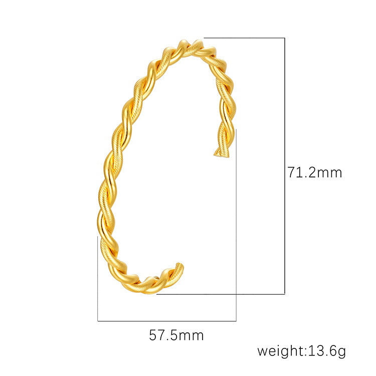 Wholesale Stainless Steel Open C Shape Bangle 18K Gold Plated Fashion Jewelry for Gift Boutique Resale