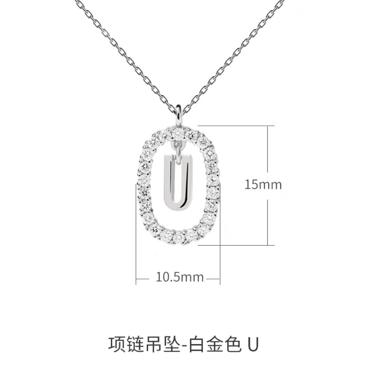 Wholesale Color Diamond Letter Necklace Inlaid with Color Zircon Clavicle Chain Choker Necklace ACC-NE-BYL002