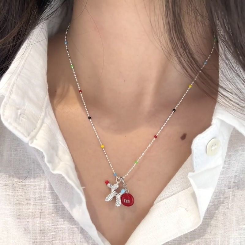 Wholesale  Colorful Natural Stone Rice Beads Necklace