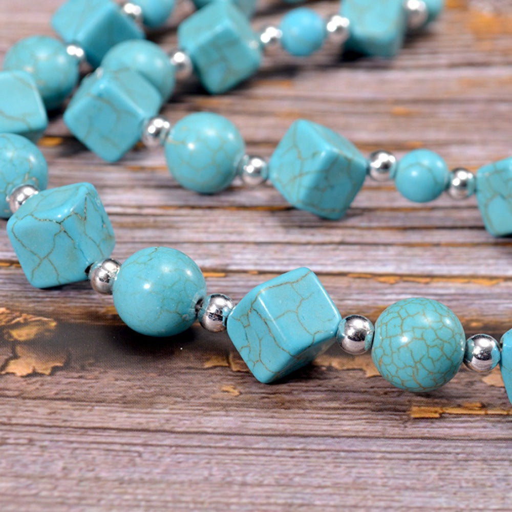 Wholesale Bohemian Handmade Beaded Turquoise Necklace Layering Jewelry Fashion Accessory Gift