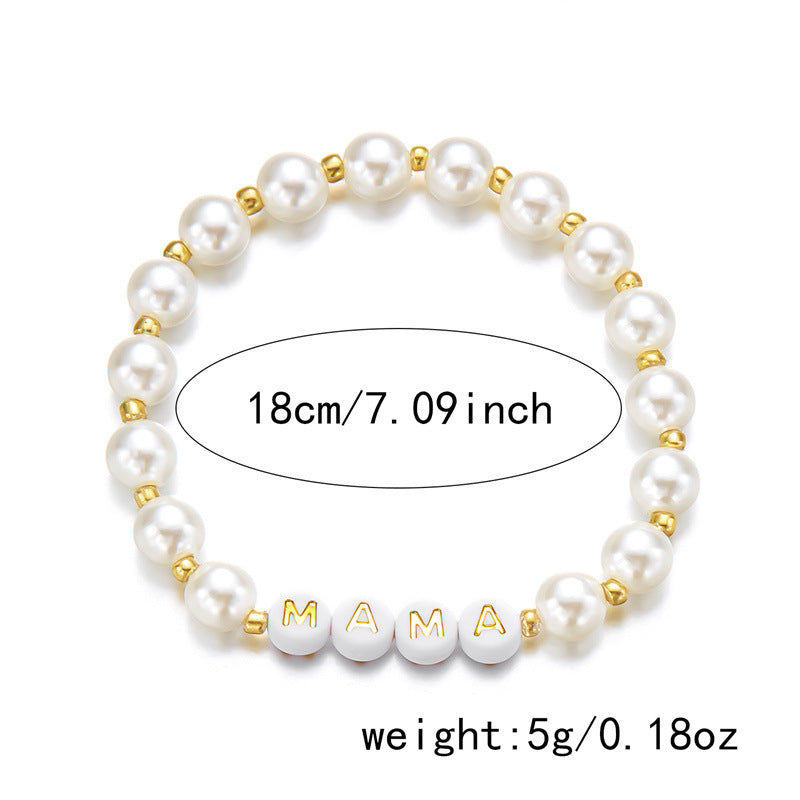 Wholesale  Beaded  Bracelet MAMA Letters Beaded Mother's Day Bracelet