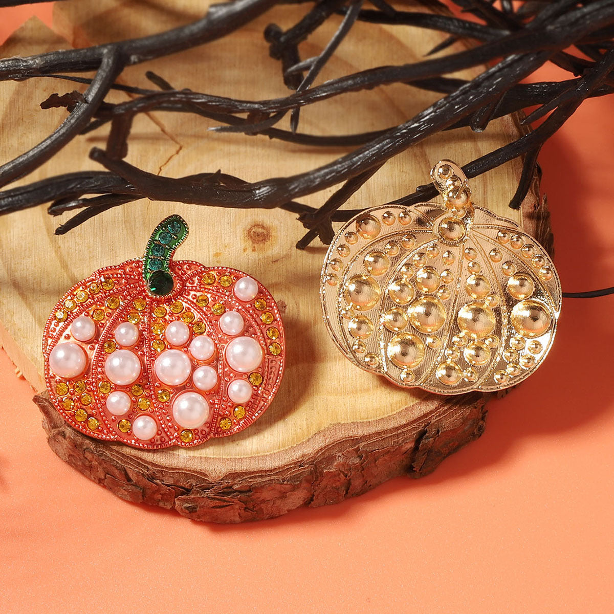 Wholesale  Alloy Pumpkin Earrings with Zircon