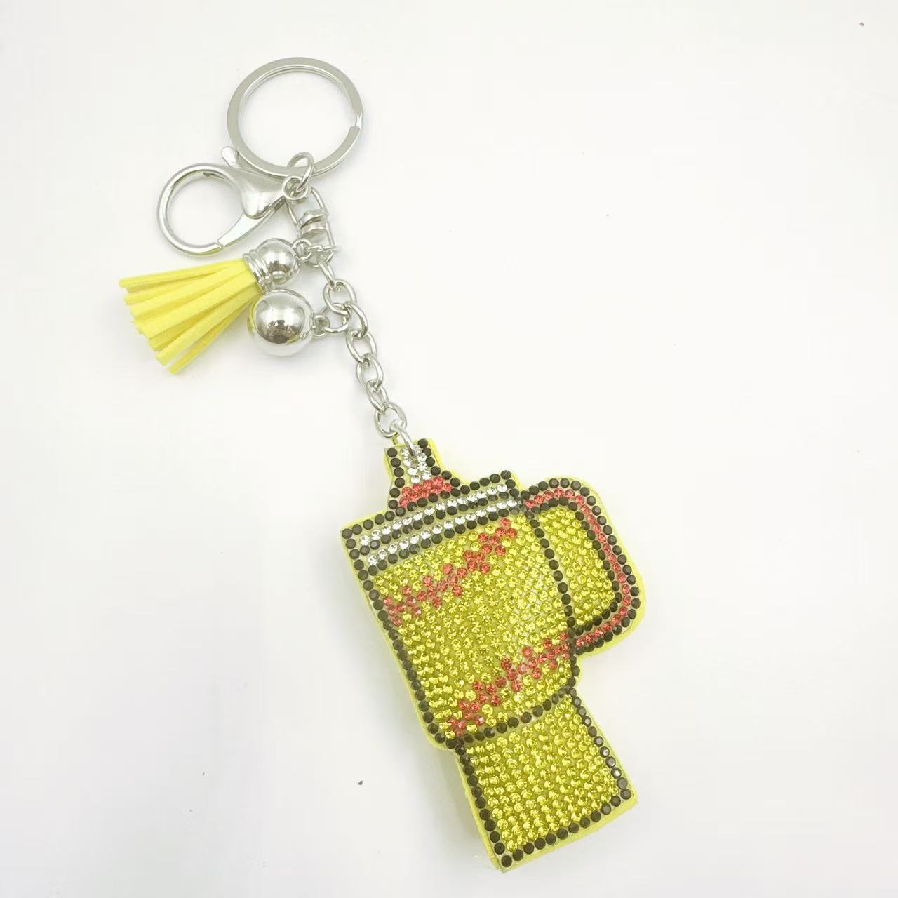 Wholesale Creative Korean Velvet Hot Diamond Team Logo Keychain