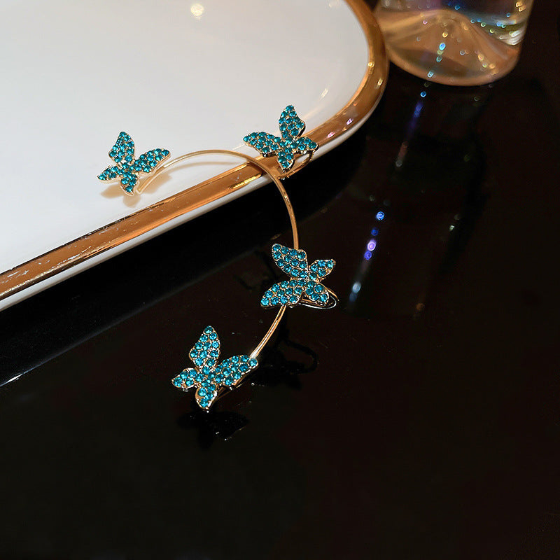 Wholesale  diamond butterfly  Bow  earrings