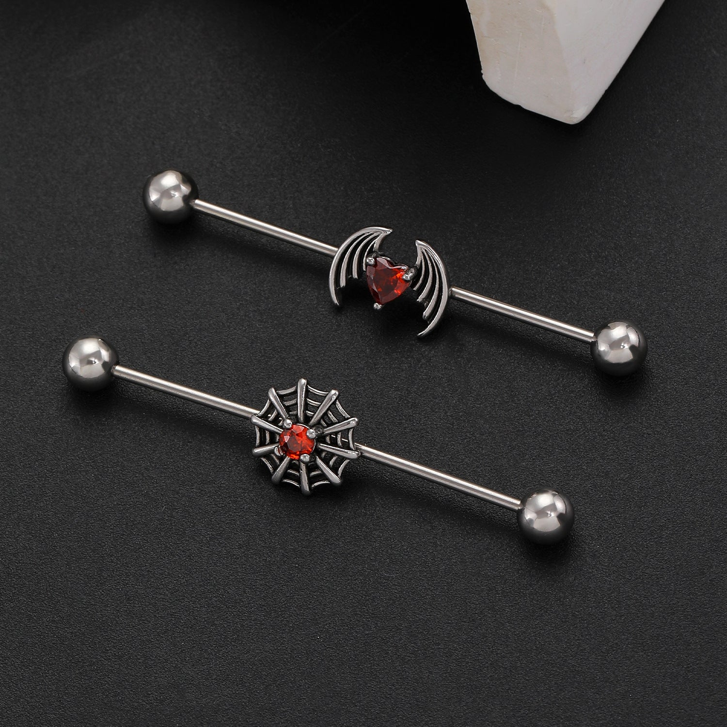 Wholesale Trendy Dark Snake Cross Earrings Metal Double Ear Piercing Jewelry Accessory for Cool Girls Boutique Resale