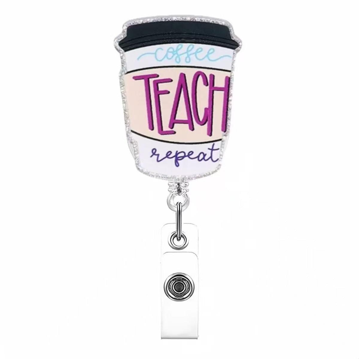 Wholesale acrylic rotating badge scroll clip Badge Reels