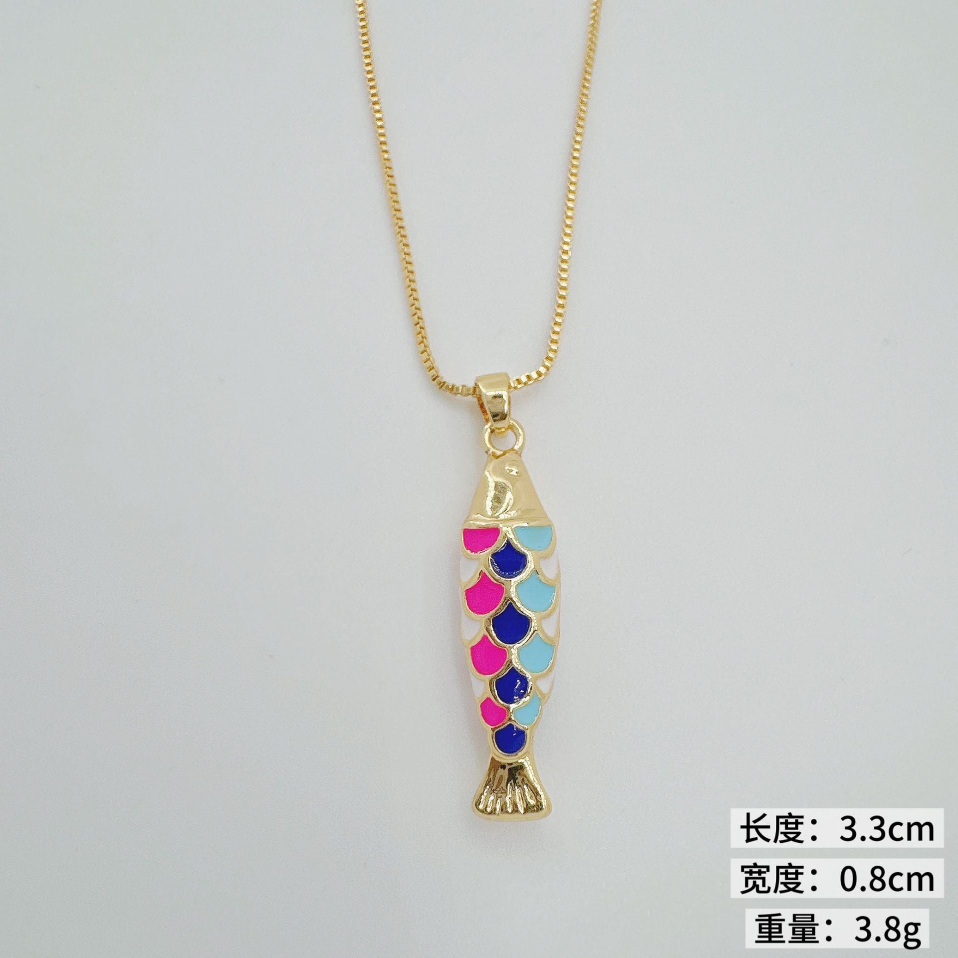 Wholesale Copper Gold Plated Vintage 3D Koi Fish Pendant Necklace Jewelry Accessory for Women
