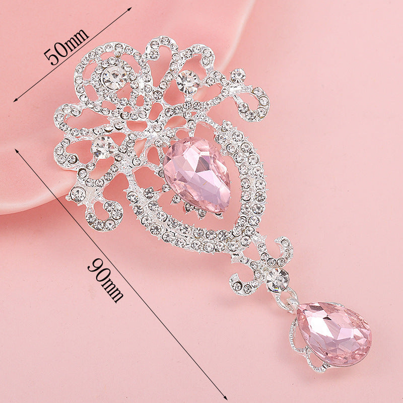 Wholesale  Diamond Pearl Flower Sun God flower brooch gem pendant