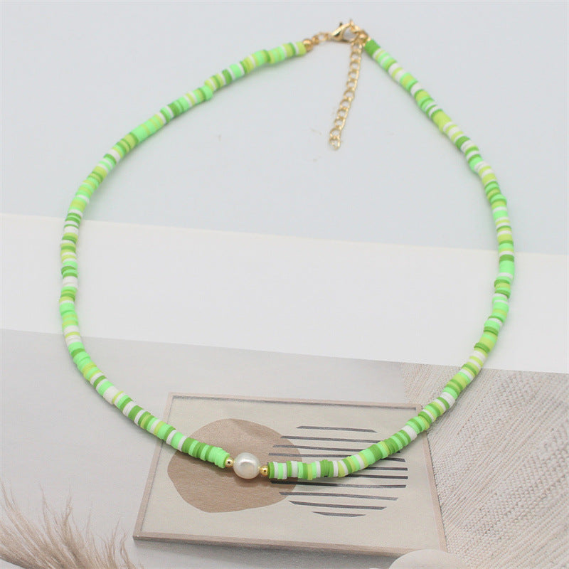 Wholesale  color soft pottery necklace