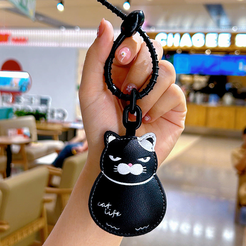 Wholesale Cool Black Cat Leather Keychain Cartoon Design Cute Bag Charm Fashion Accessory For Everyday Use And Boutique Resale