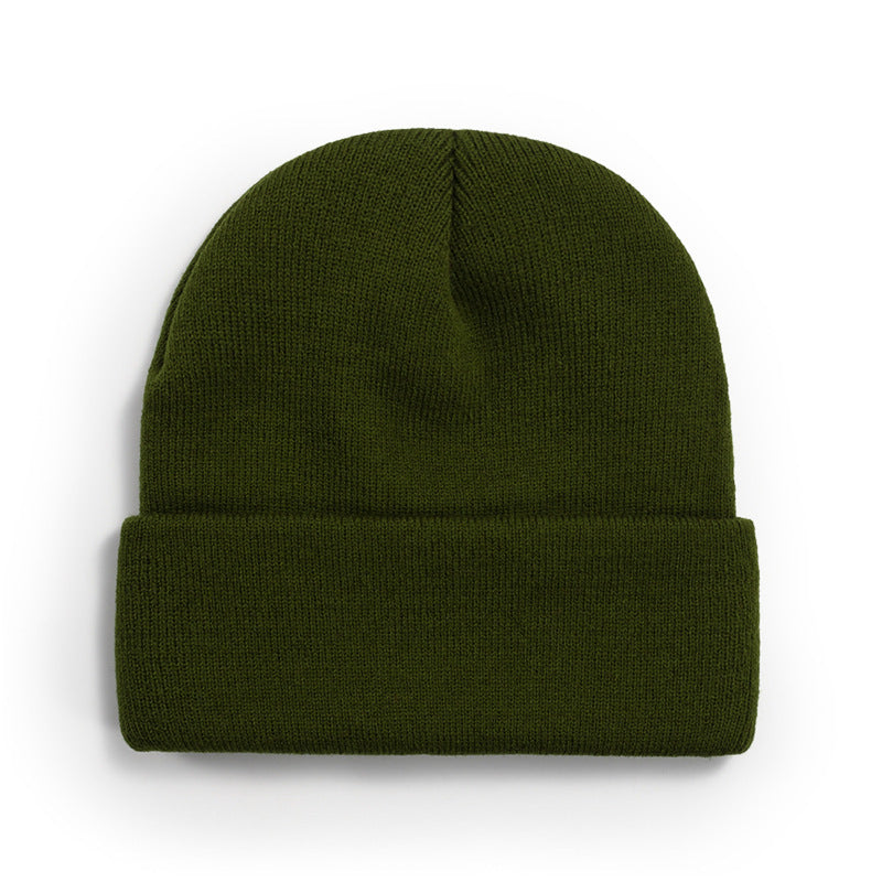Wholesale light plate knitted cold cap acrylic solid color wool cap