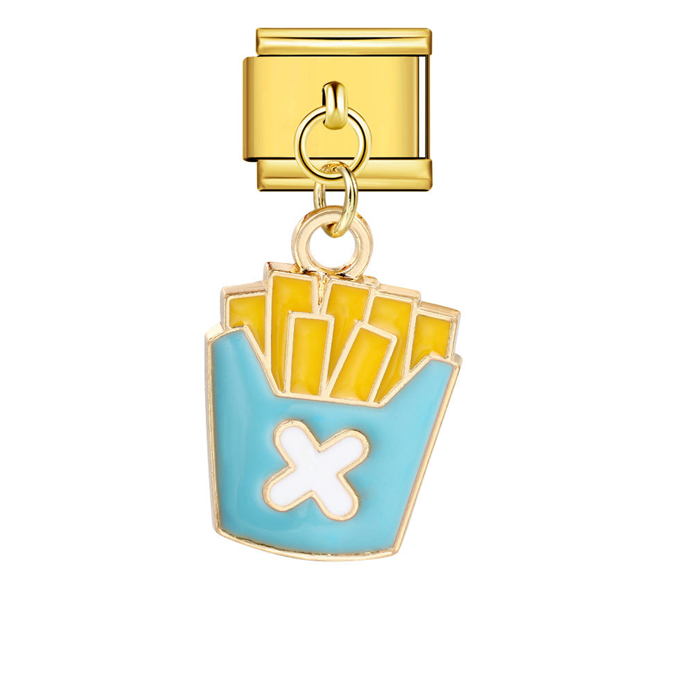 Wholesale Italian Charm Bracelet 9mm DIY Food series   Creative Stainless Steel Composable Bracelet