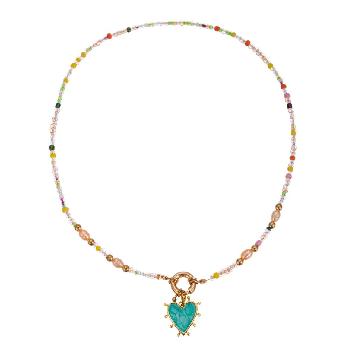 Wholesale  Heart-Shaped Beaded Pendant Necklace