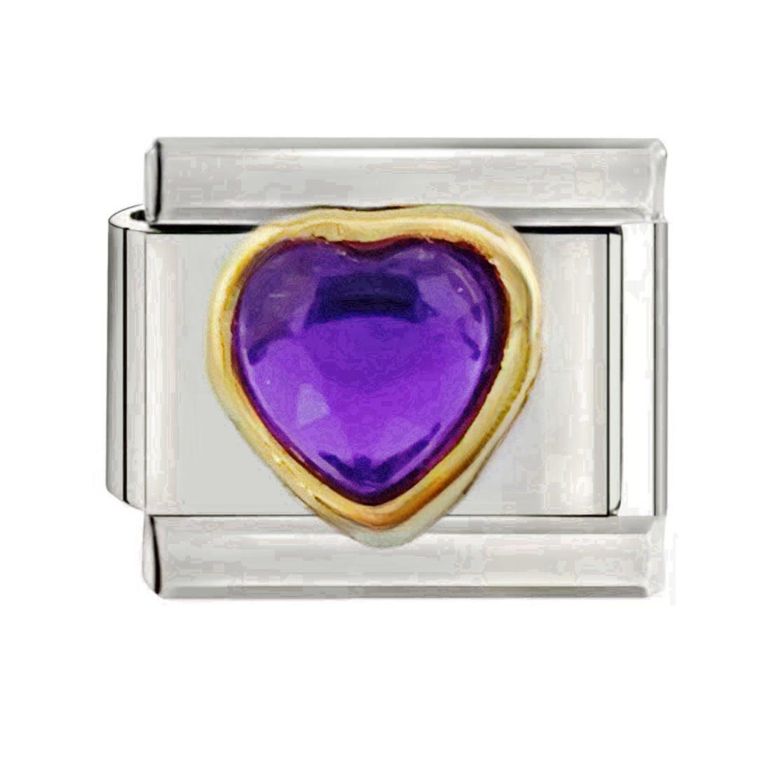 Wholesale Italian Charm Bracelet 9mm DIY  Heart-Shaped Gemstone Series Creative Stainless Steel Composable Bracelet