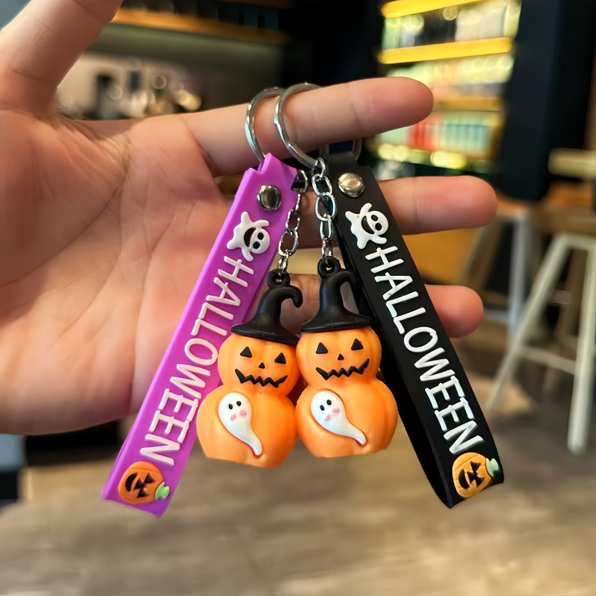 Wholesale  Pumpkin Keychain - Cartoon PVC Little Black House Pendant,  Bag Charm or Gift