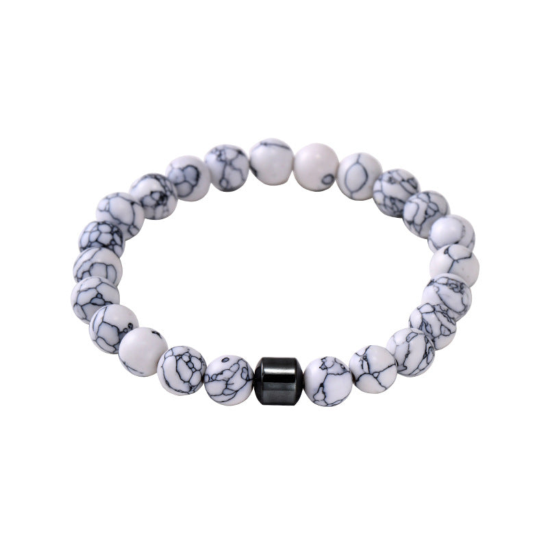 Wholesale  beaded bracelet  white pine stone black stone tiger eye stone volcanic stone  bracelet