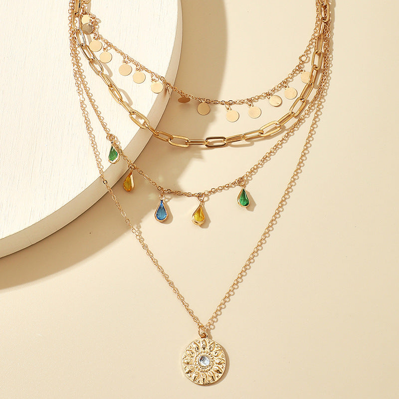 Wholesale Geometric Disc Tassel Necklace - Trendy Layering Jewelry,  Fashion Accessory for Boutique Resale