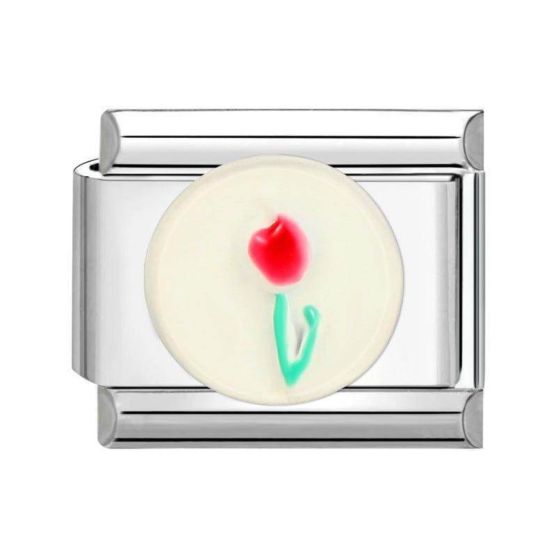 Wholesale Italian Charm Bracelet 9mm DIY Splicing Bow Stainless Steel Composable Bracelet