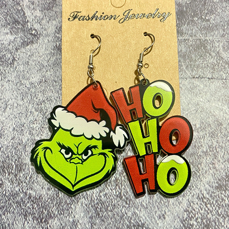 Wholesale Christmas Acrylic Earrings Exaggerated Earrings Statemente Earrings ACC-ES-XinChuan034