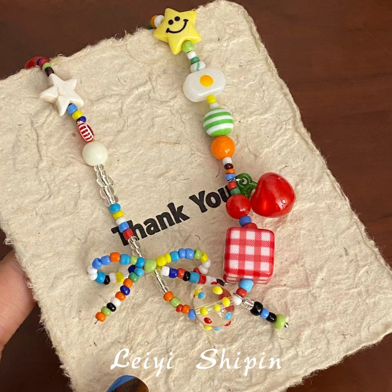 Wholesale Summer Dopamine Color Beaded Necklace