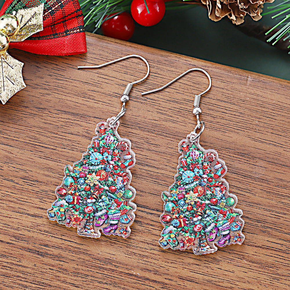 Wholesale Christmas gift box candy lantern Christmas tree pendant earrings