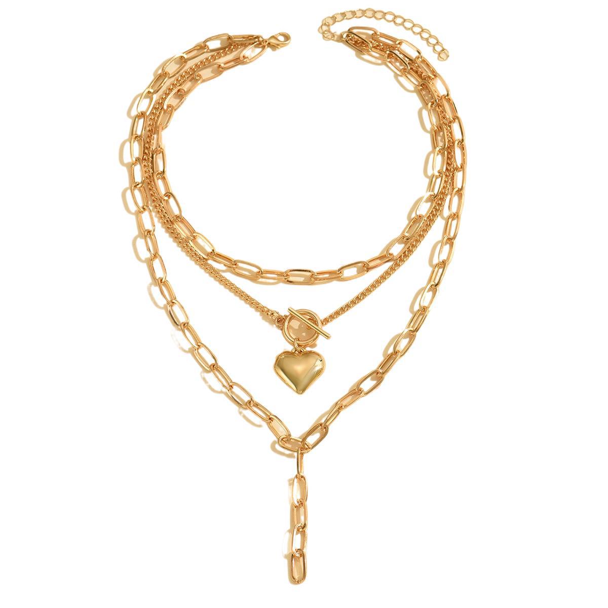 Wholesale Heart-shaped Pendant Chain Tassel Necklace