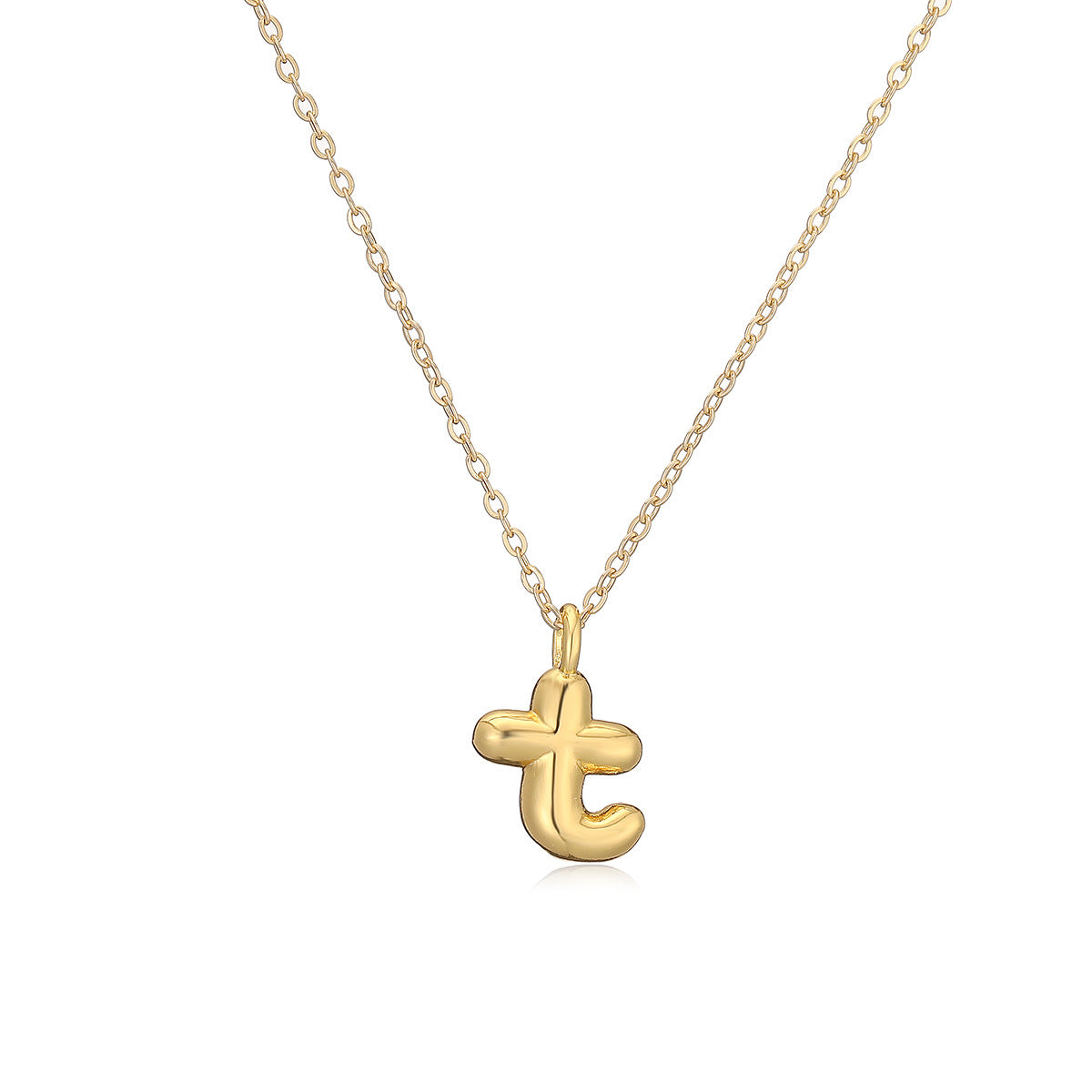 Wholesale Copper Plated Real Gold 26 English Letters Pendant Necklace ACC-NE-AG010