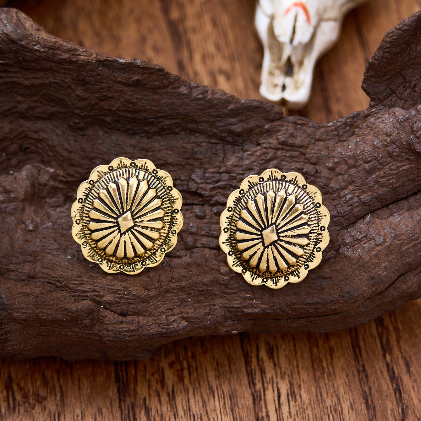 Wholesale Bohemian Pumpkin Pattern Zinc Alloy Earrings Fashion Accessory