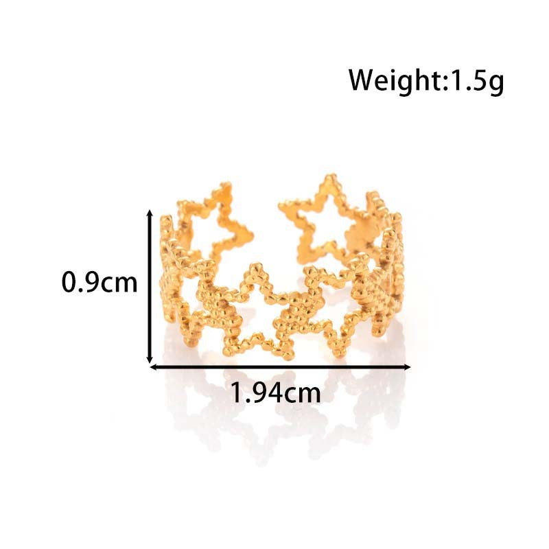 Wholesale Versatile stainless steel open adjustable hollow five-pointed star bracelet