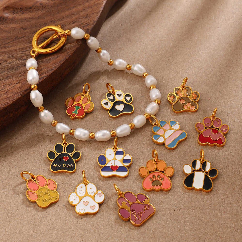 Wholesale Cute Cartoon Dog Paw Print Pendant Charms