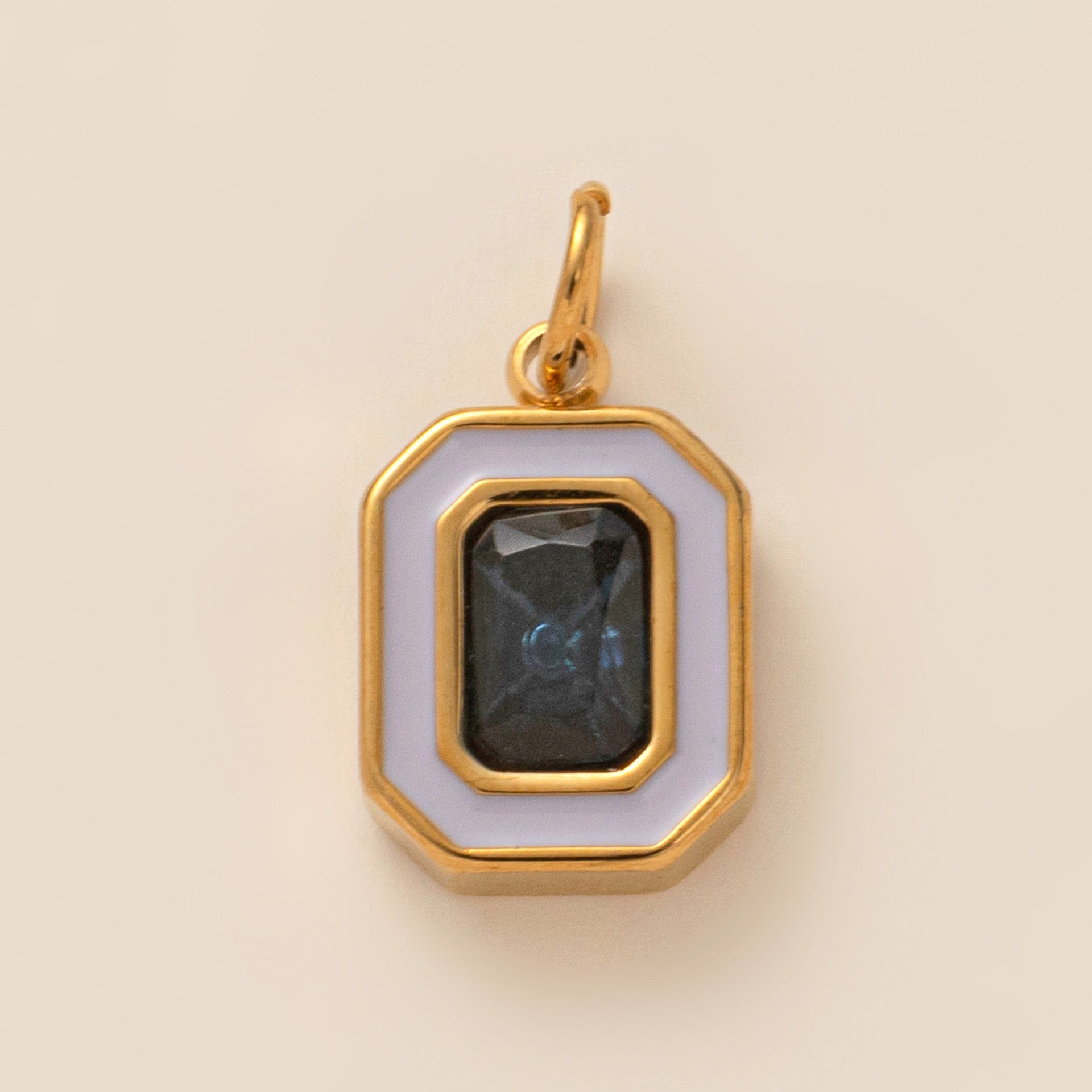 Wholesale Stainless steel electroplated 18K gold December crystal pendant