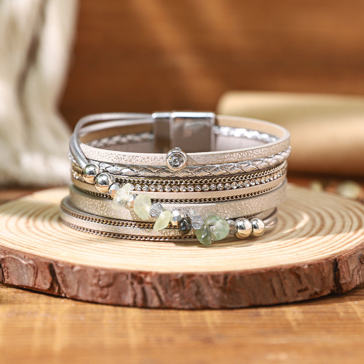 Wholesale Bohemian Stacked PU Leather Bracelet